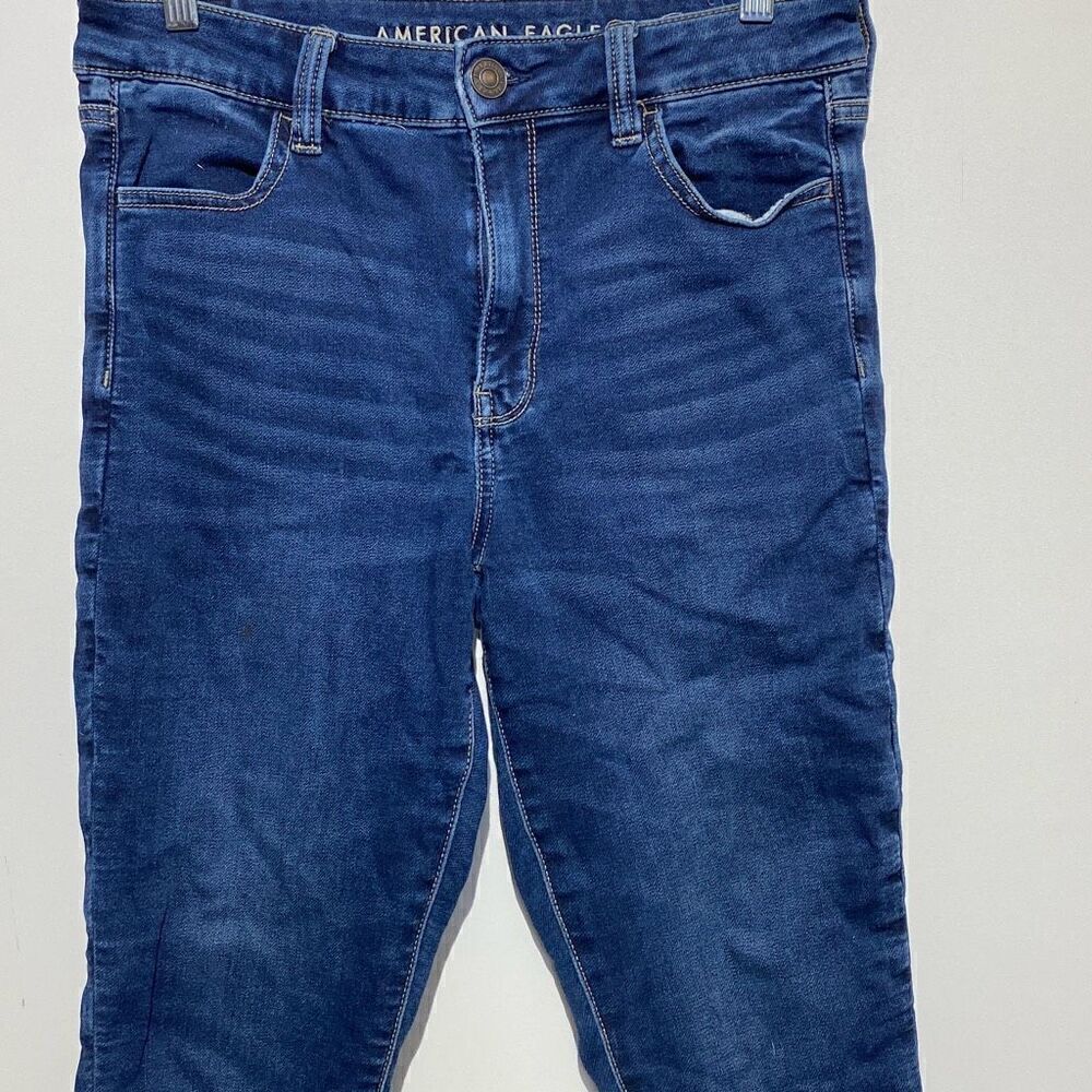 American Eagle Next Level‎ Stretch High Rise Skinny Jeans Dark Wash Blue